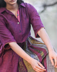 Lisbon Hand Woven Kala Cotton Dress with Asymmetrical Stripes
