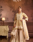 Mustard Dori Short Kurti With Tissue Garara Set