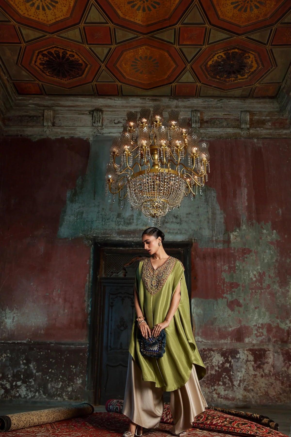 Soft Green Kaftan Set