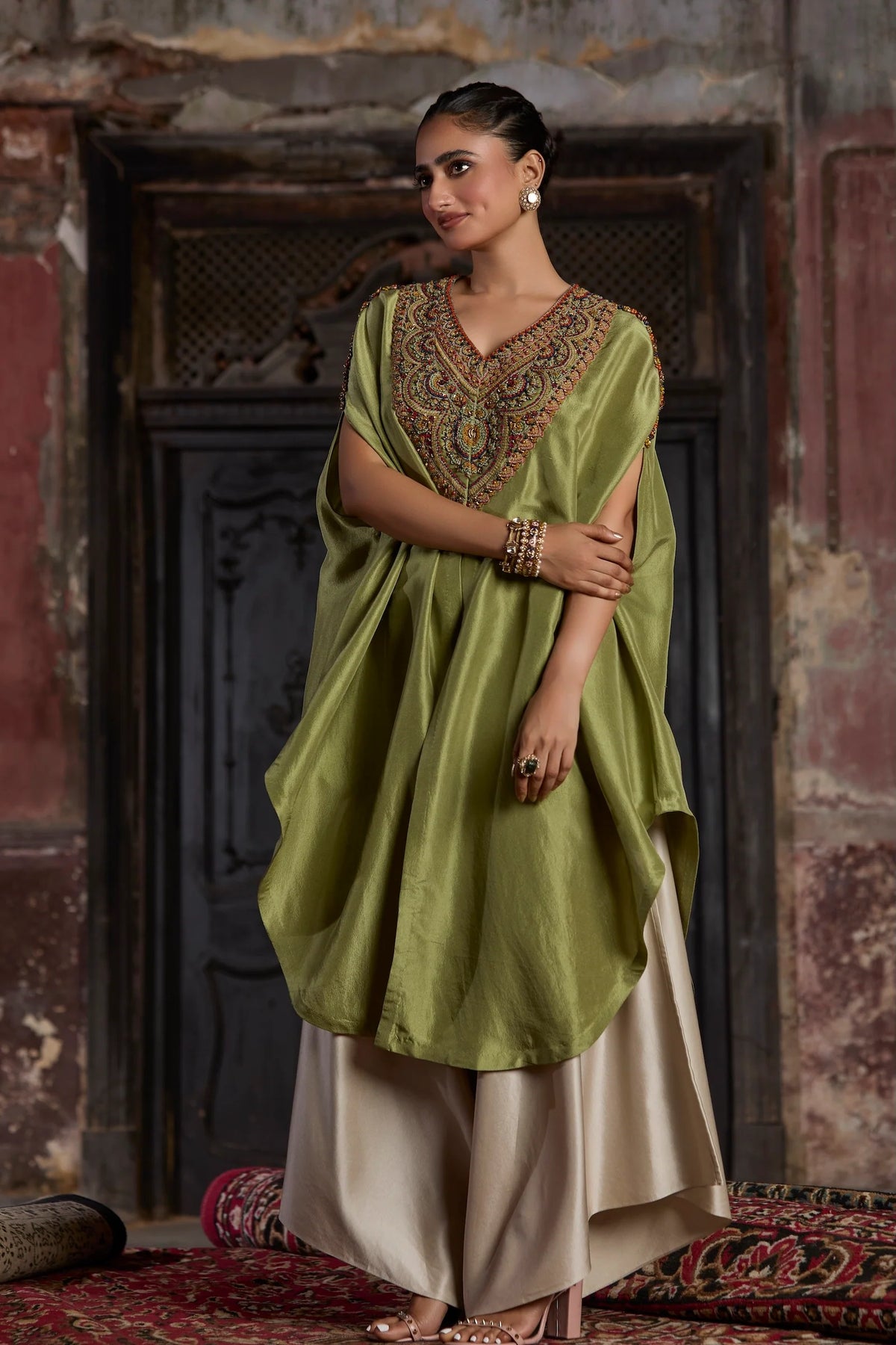 Soft Green Kaftan Set