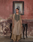 Gold Crushed Tissue Kaftan Set