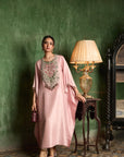 Pink Silk Kaftan Set