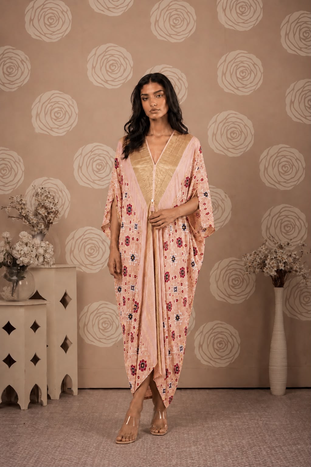 Blush pink patola kaftan