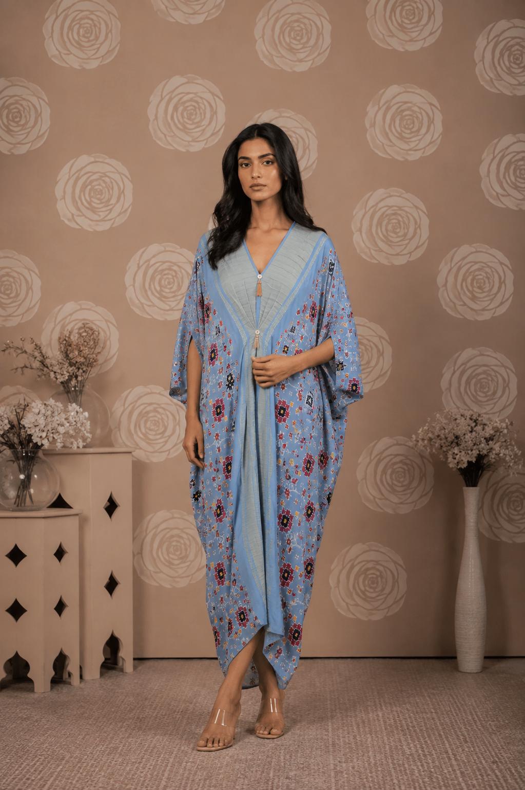 Sky Blue Patola Kaftan