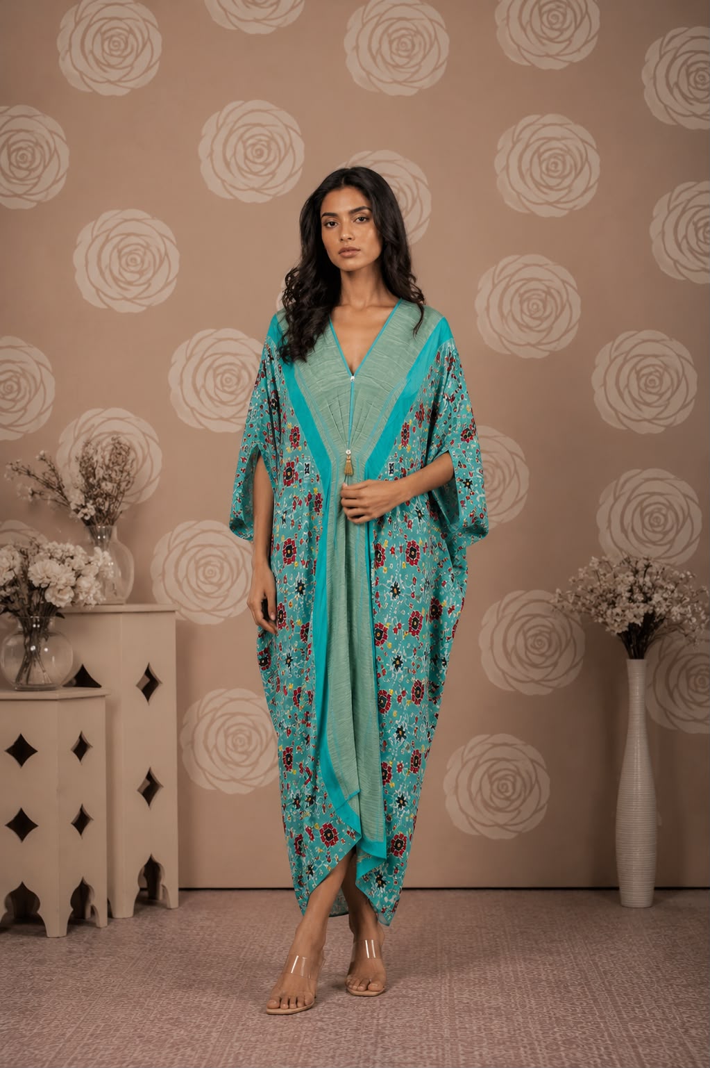 Aquamarine Patola Kaftan