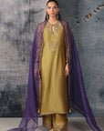 Mehrang Olive Green Straight Long Kurta Set