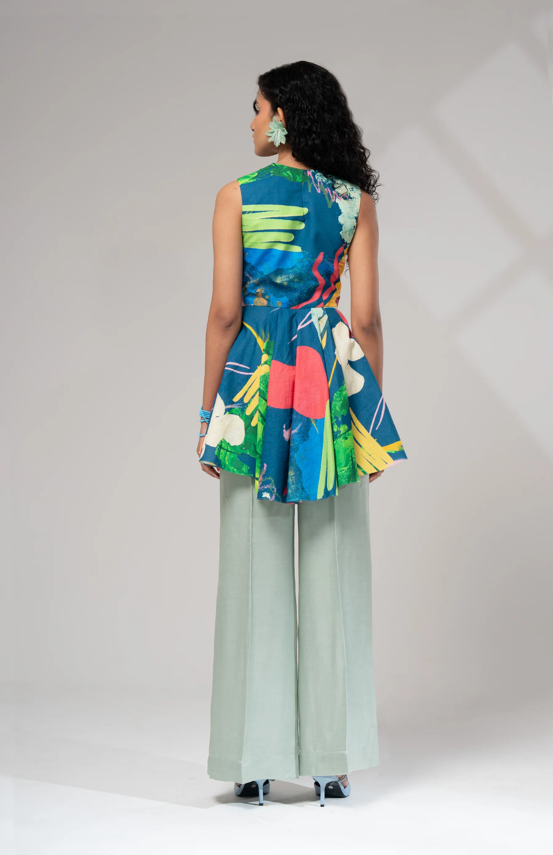 Blue Peplum Top