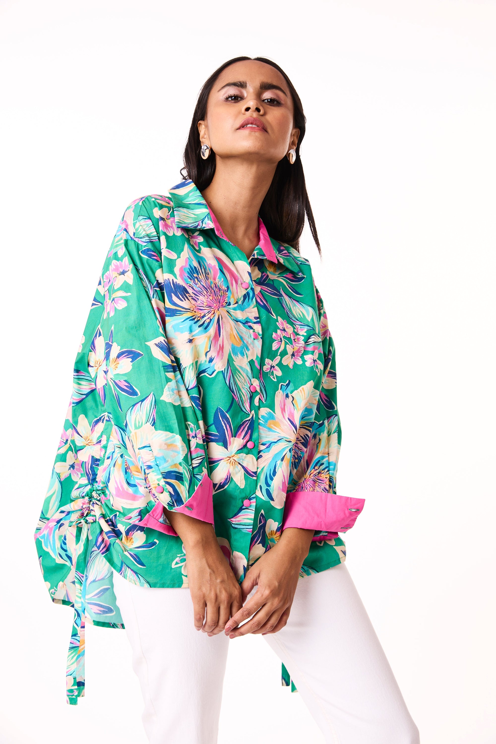Eva Shirt - Green Floral