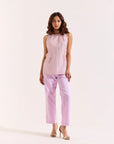 Lavender and Gold Chanderi Set