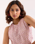 Lavender and Gold Chanderi Set