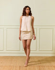 Ivory Chanderi Tie Top