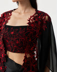 Wild Lily Cape Set Black & Red