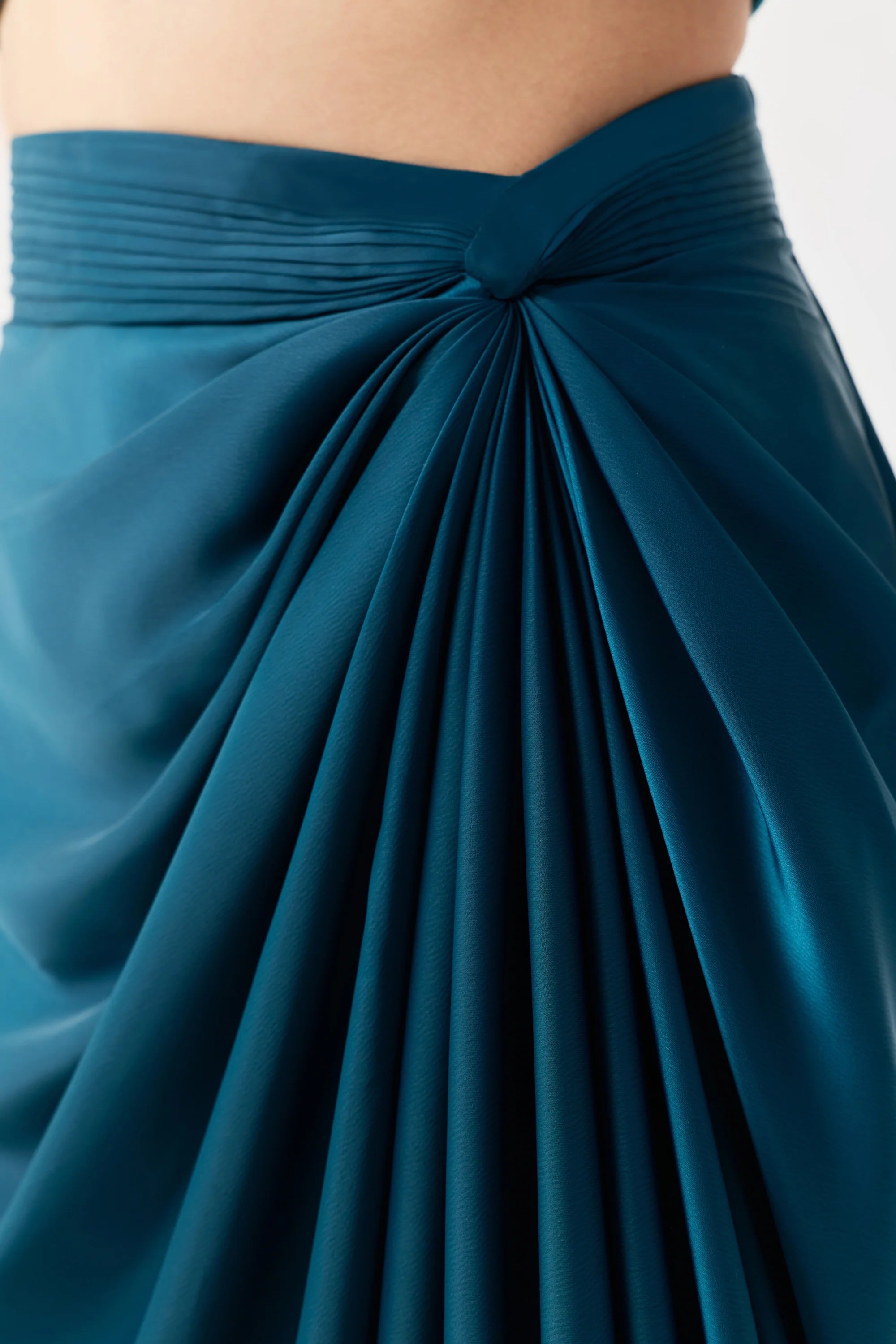 Draped Twist Skirt Teal