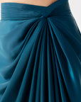 Draped Twist Skirt Teal