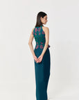 Draped Twist Skirt Teal