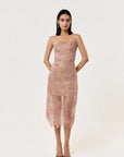 Orchid Applique Midi Dress