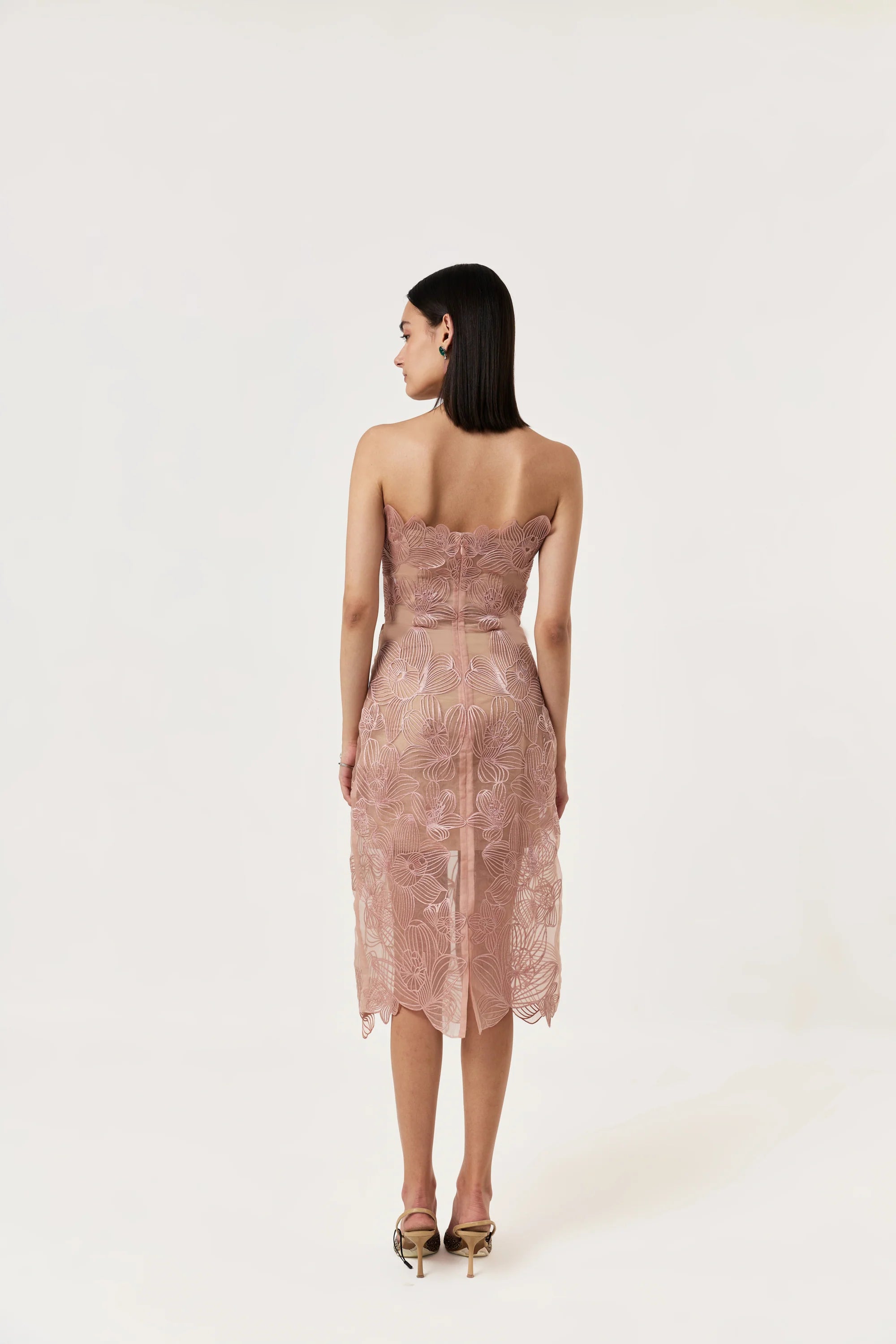 Orchid Applique Midi Dress
