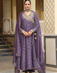 Ahista Purple Printed Angrakha Kurta Set