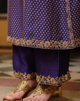 Ahista Purple Printed Pakhi Yoke Heavy Straight Kurta Set