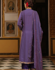 Ahista Purple Printed Pakhi Yoke Heavy Straight Kurta Set