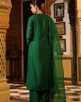 Ahista Green Mayur Applique Long Kurta Set