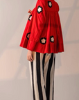 Red Top with Stripe Pants
