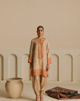 Beige-Rust Kurta Set