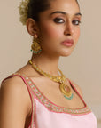 Powder Pink Strappy Kurta Set