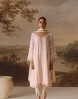 Powder Pink Panelled Kurta Set