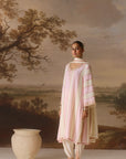 Powder Pink Panelled Kurta Set