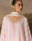 Powder Pink Panelled Kurta Set