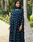Midnight Blue Polka Dot Kurta Set