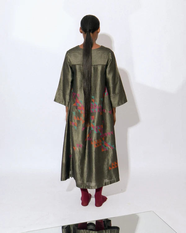 Stardust Greige Choga Neck Dress