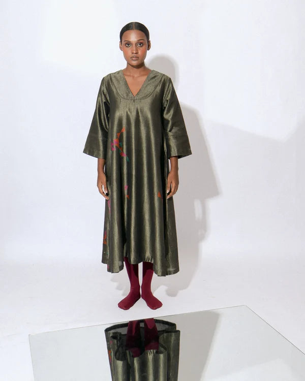 Stardust Greige Choga Neck Dress