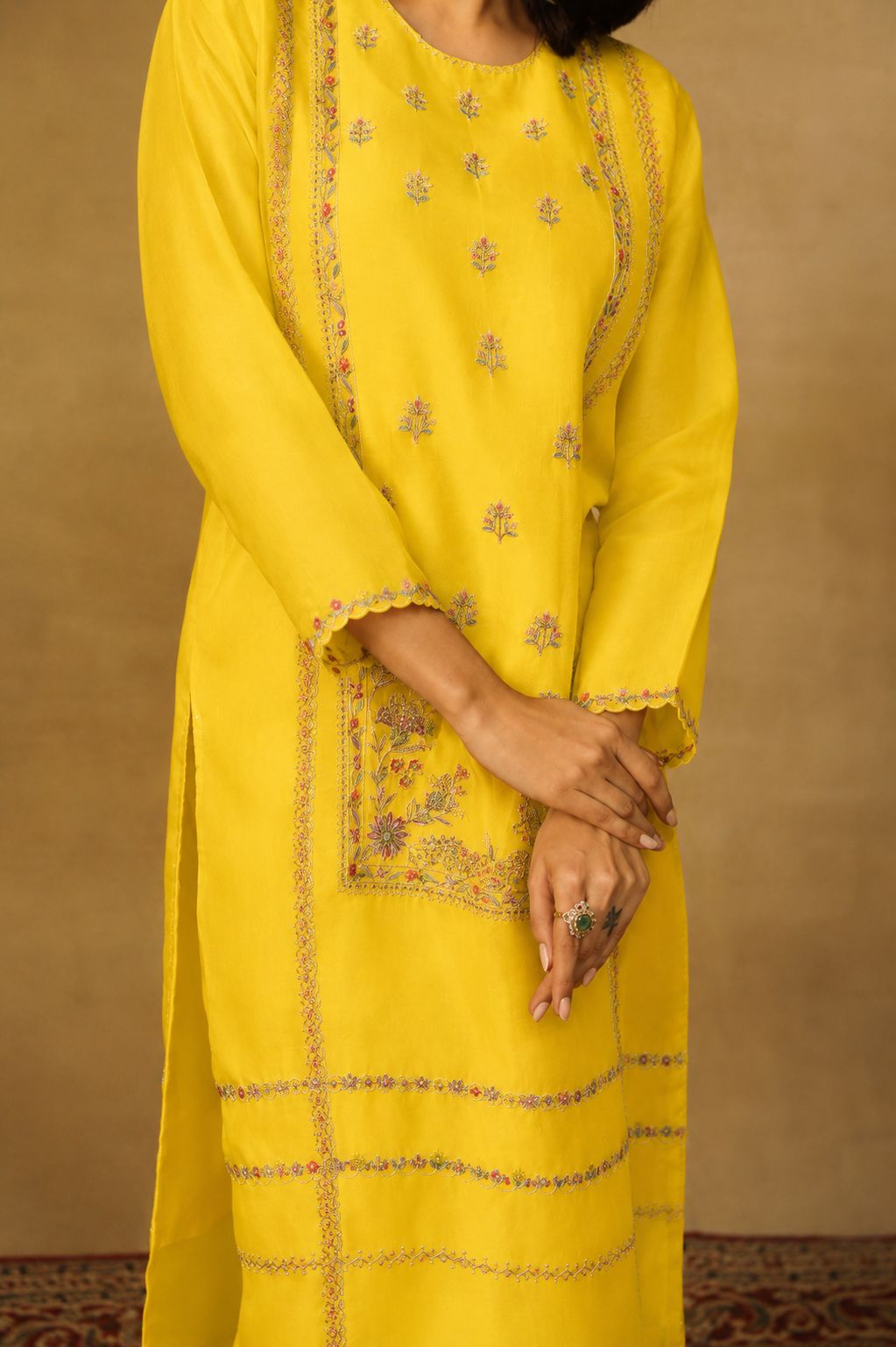 Mustard Kurta Set