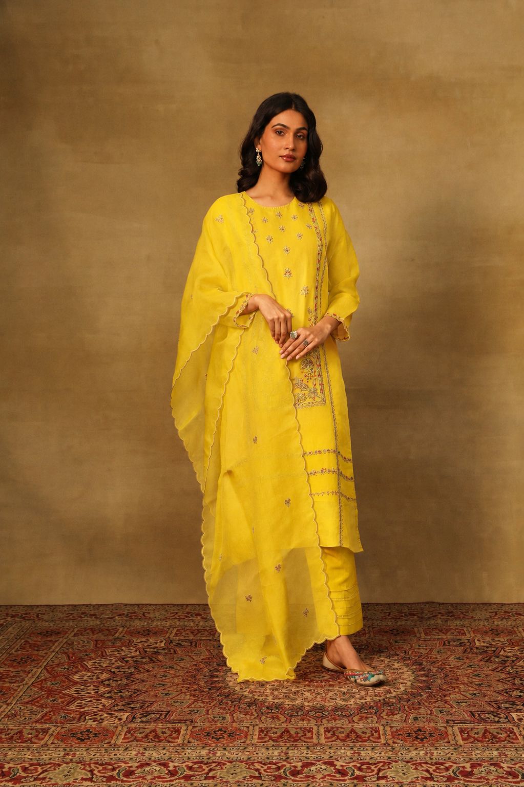Mustard Kurta Set