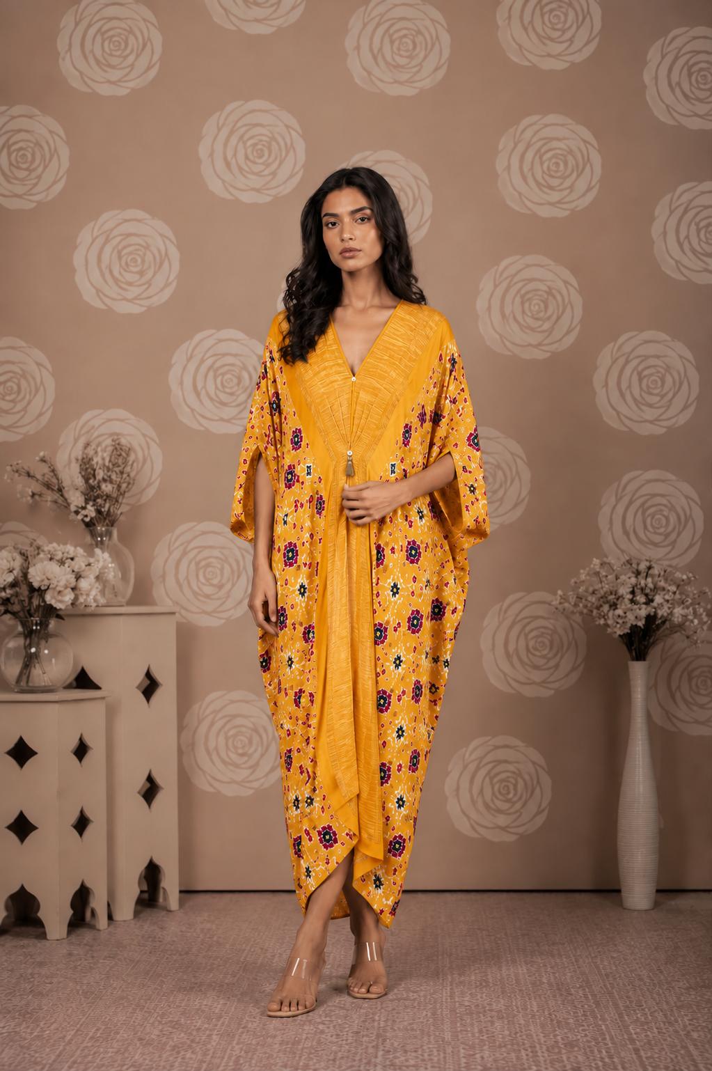 Mustard Patola Kaftan