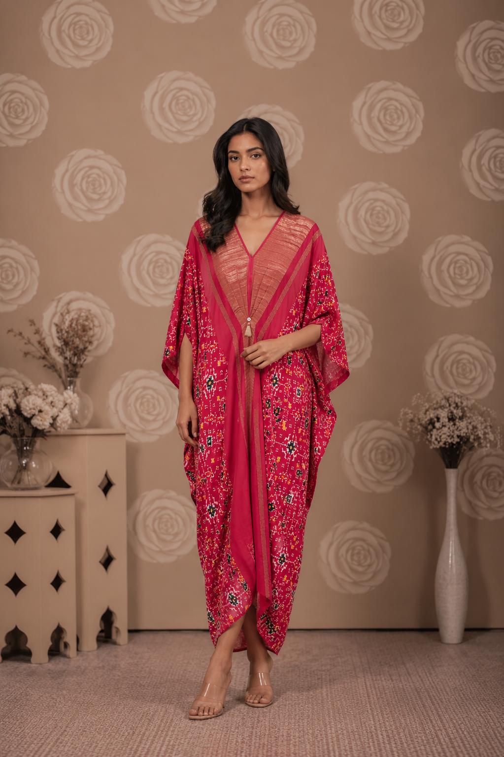 Red Patola Kaftan-I