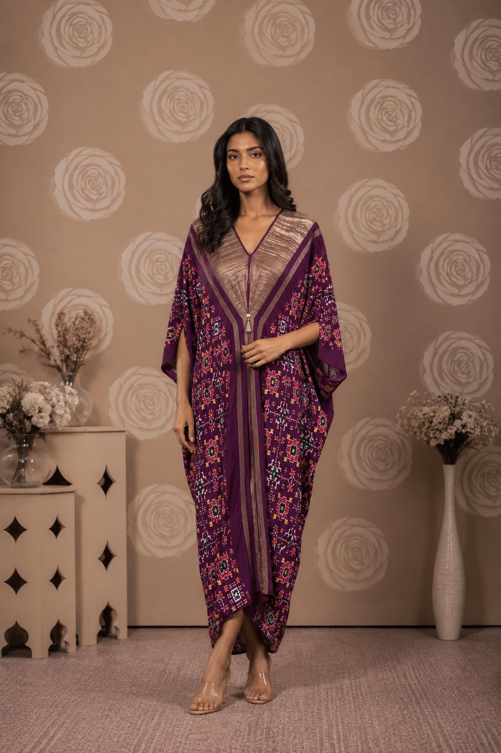 Purple Patola Kaftan