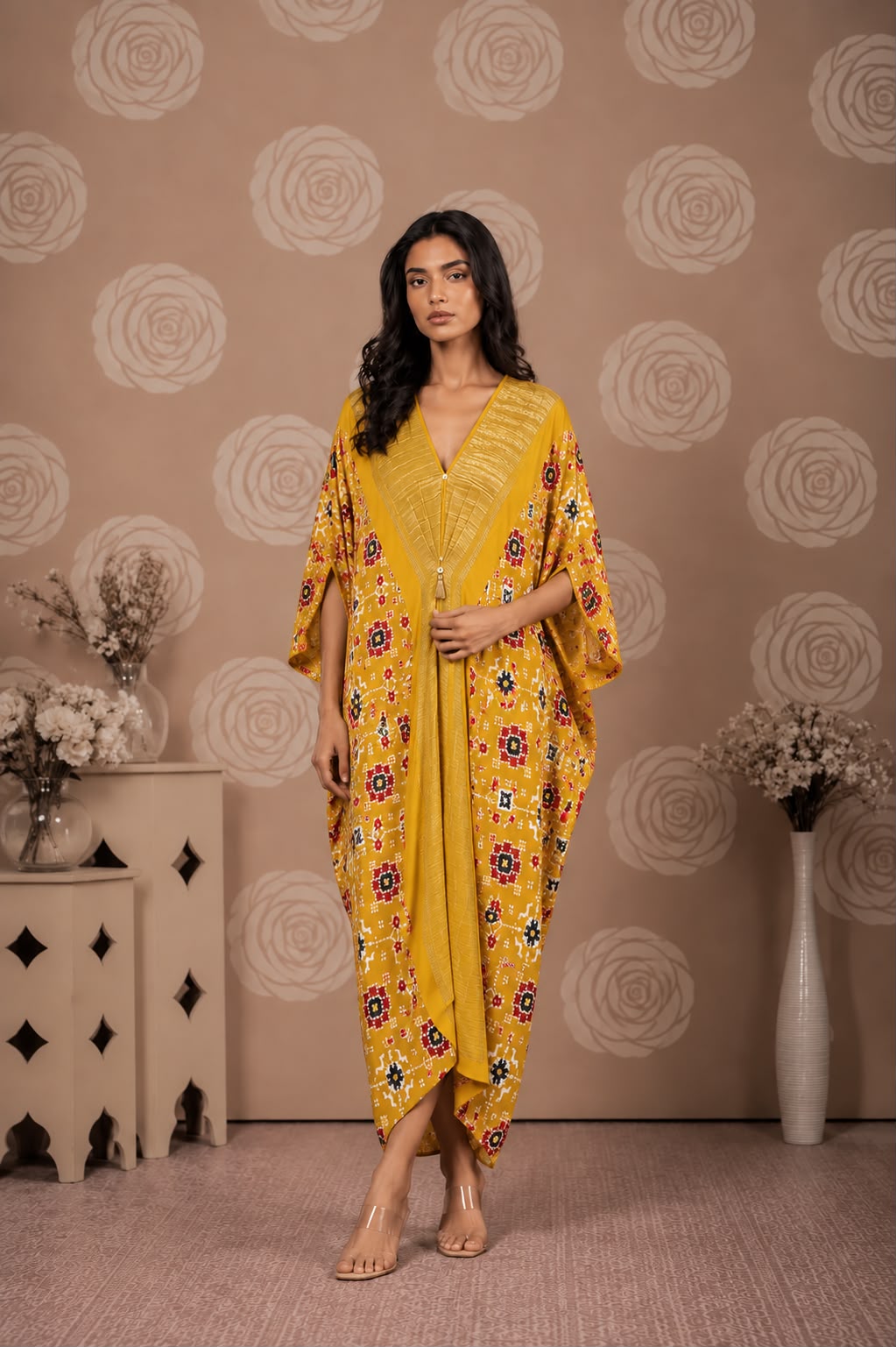 Yellow Patola Kaftan