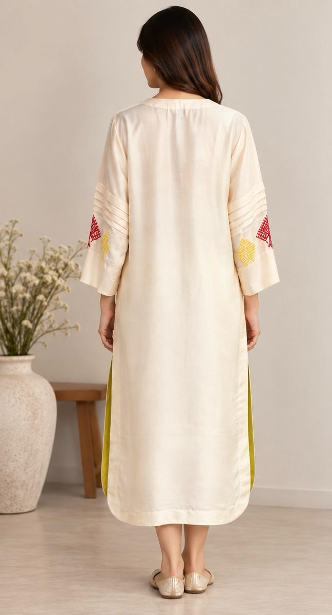 Ivory Embroidered Kurta
