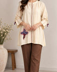 Beige Silk Top
