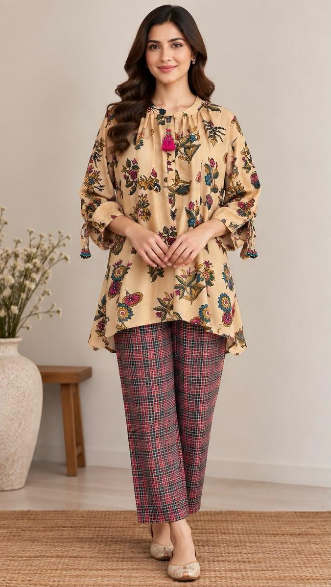 Printed Button Down Top