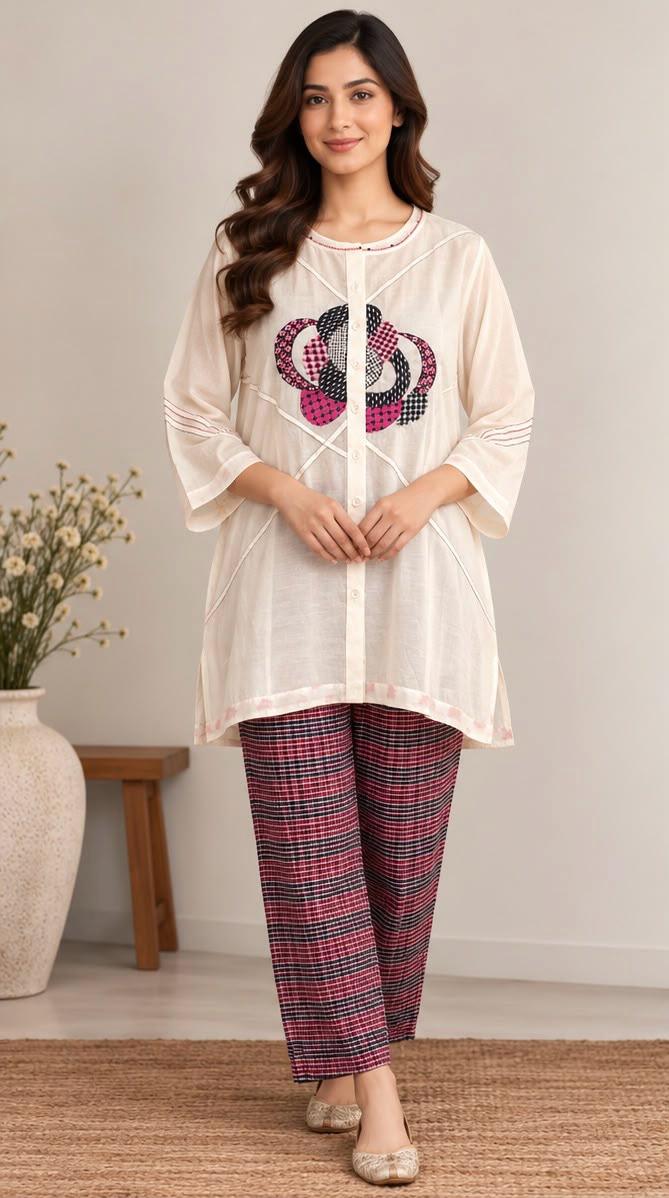 Beadwork Top With Pants