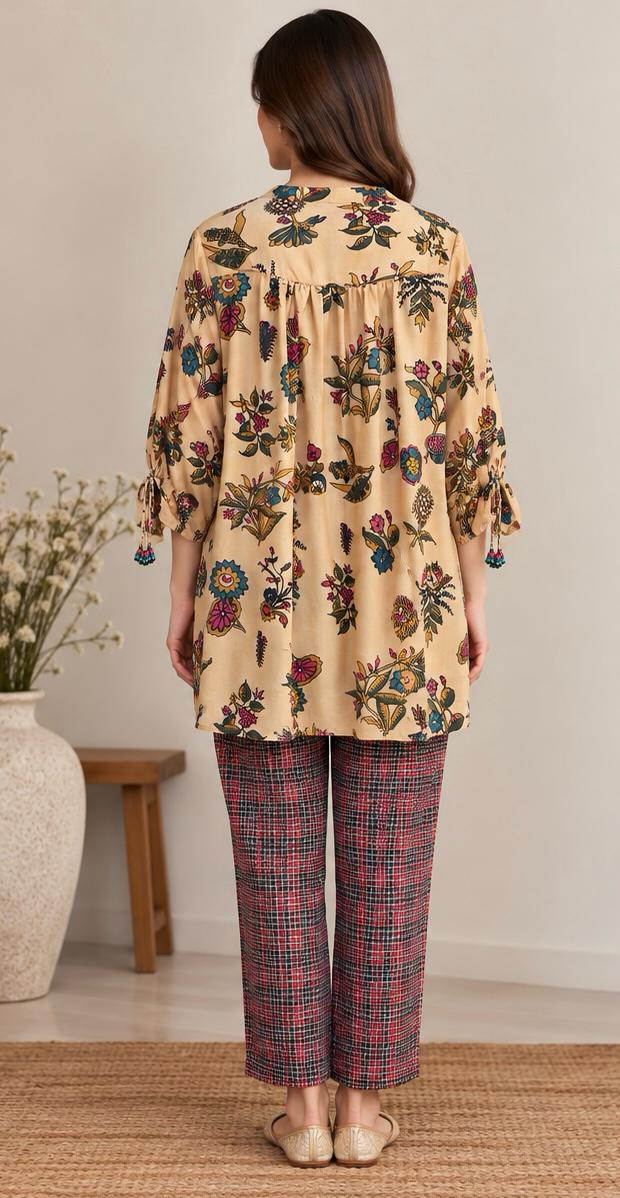 Printed Button Down Top