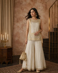 Ivory-Gold Sharara Set