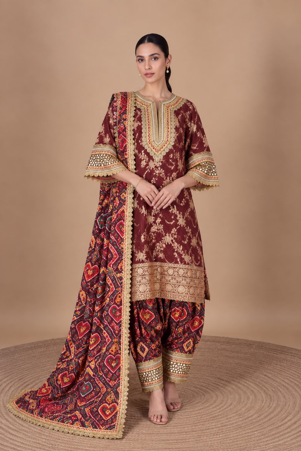 Maroon Salwar Set