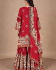 Red Sharara Set