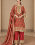 Orange Patola Print Kurta Set