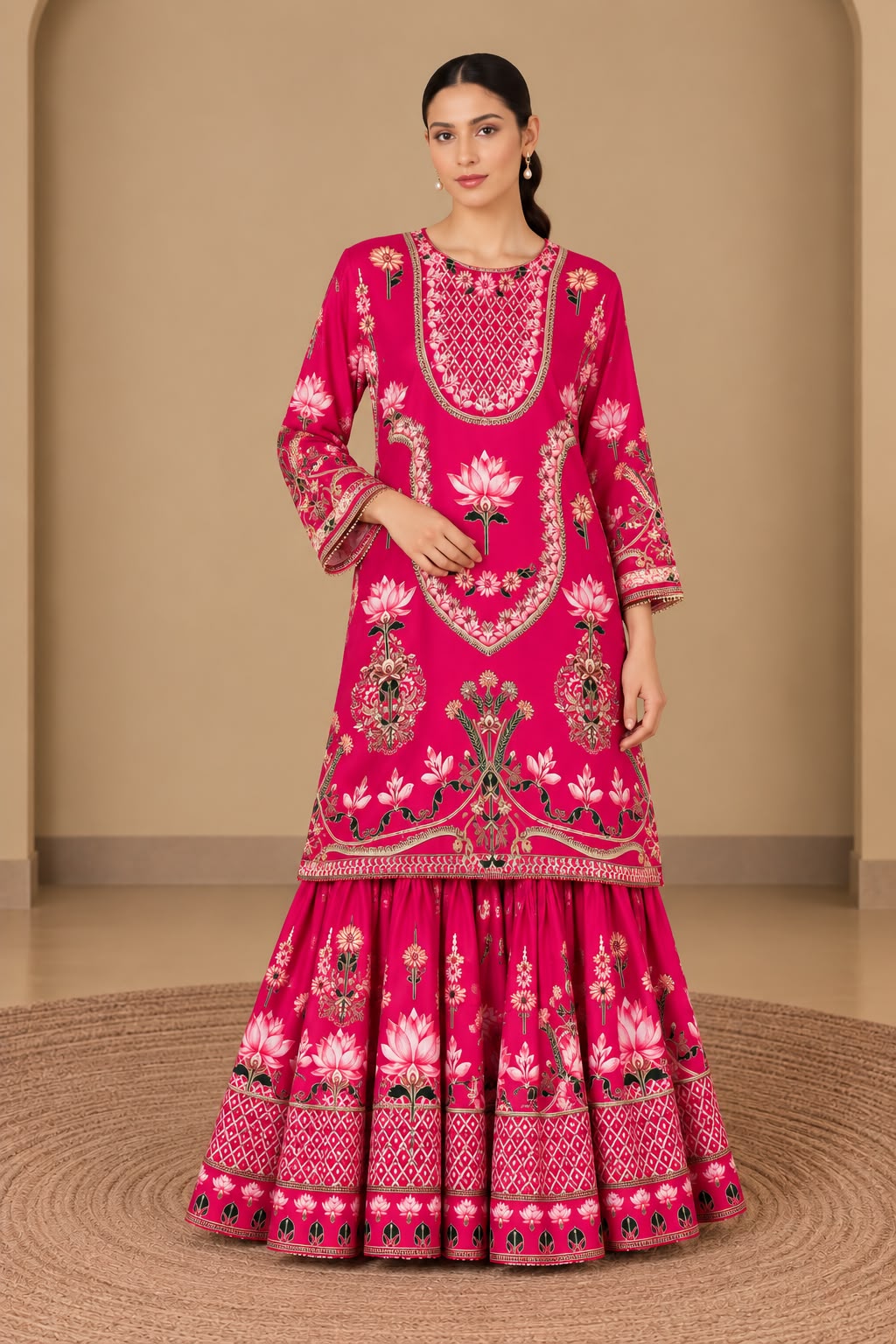 Pink Sharara Set